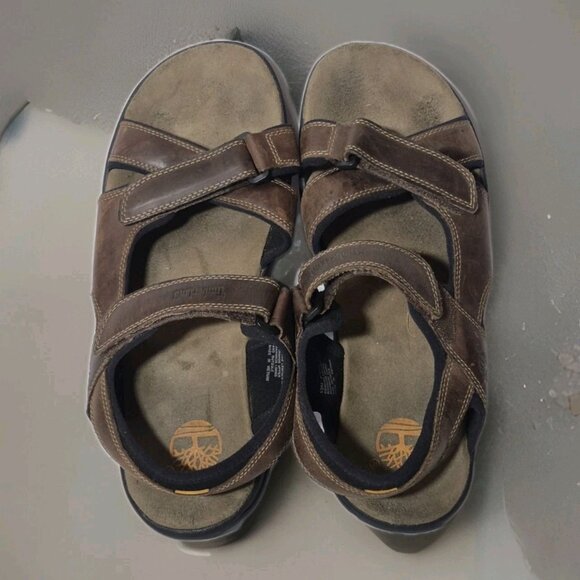 Timberland Adjustable Walking Sandal Breakwater Brown Leather Men's Size 12 - Picture 1 of 5